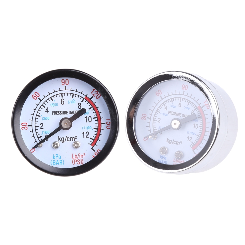 0-180PSI 0-12Bar Air Compressor Pneumatic Hydraulic Fluid Pressure Gauge 2 Types