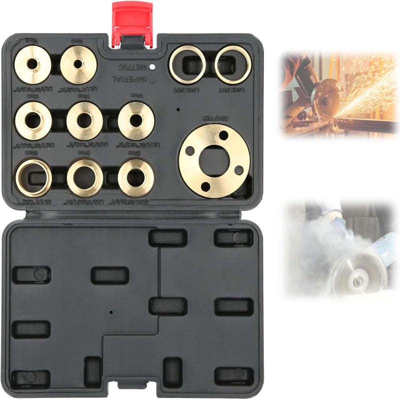 11PCS Brass Router Template Guides Bushing Kit With Lock Nut Adapter Router Guide Accessory Template Guide Bushing Kit