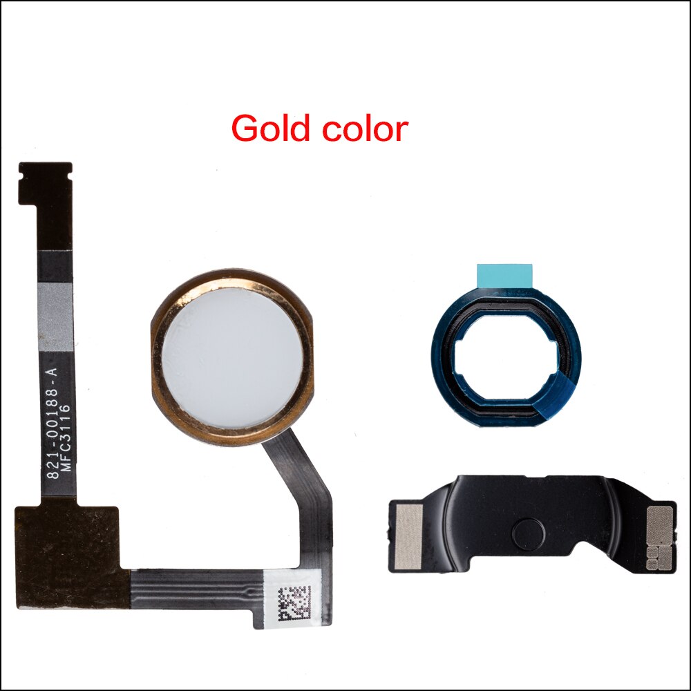 Home Button Flex Cable Assembly Voor Ipad Air 2/ Mini 4 Homebutton Met Rubberen Pakking En Spacer Houder Voor ipad Pro 12.9: Bruin