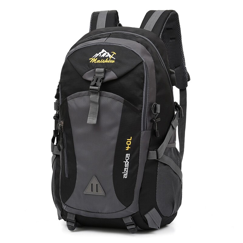 Mochila deportiva impermeable de 40l de capacidad para hombre, bolsa de viaje unisex para deporte al aire libre, montañismo, senderismo, escalada y camping: MSW Black