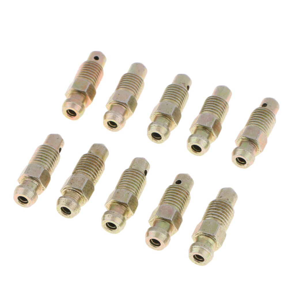 10 stk universal metal 26mm motorcykel bremseudlufter nippel caliper udluftningsskruer sæt  m8*1mm til bil motorcykel