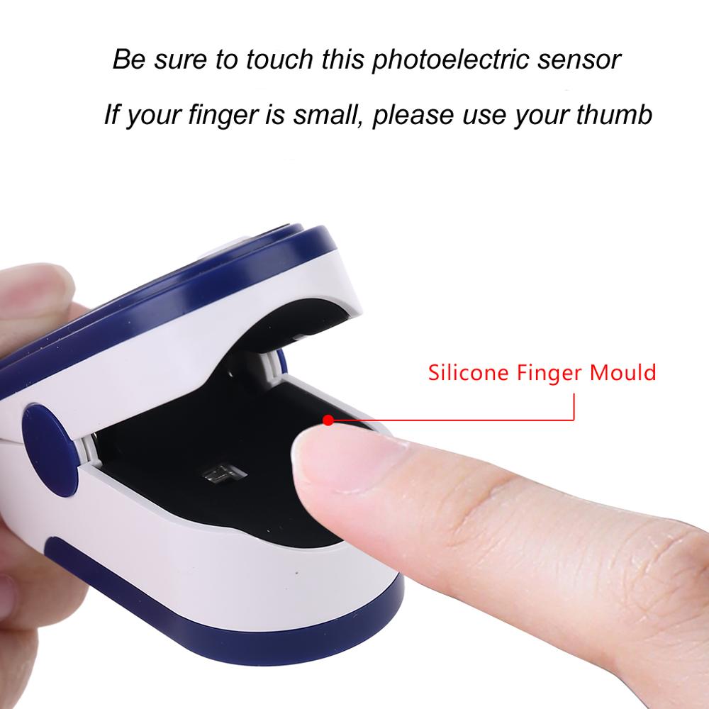 Bærbar fingerpulsoximeter blod iltmætningsmåler fingerspids pulsoximeter spo 2 monitor oximetro oximeter