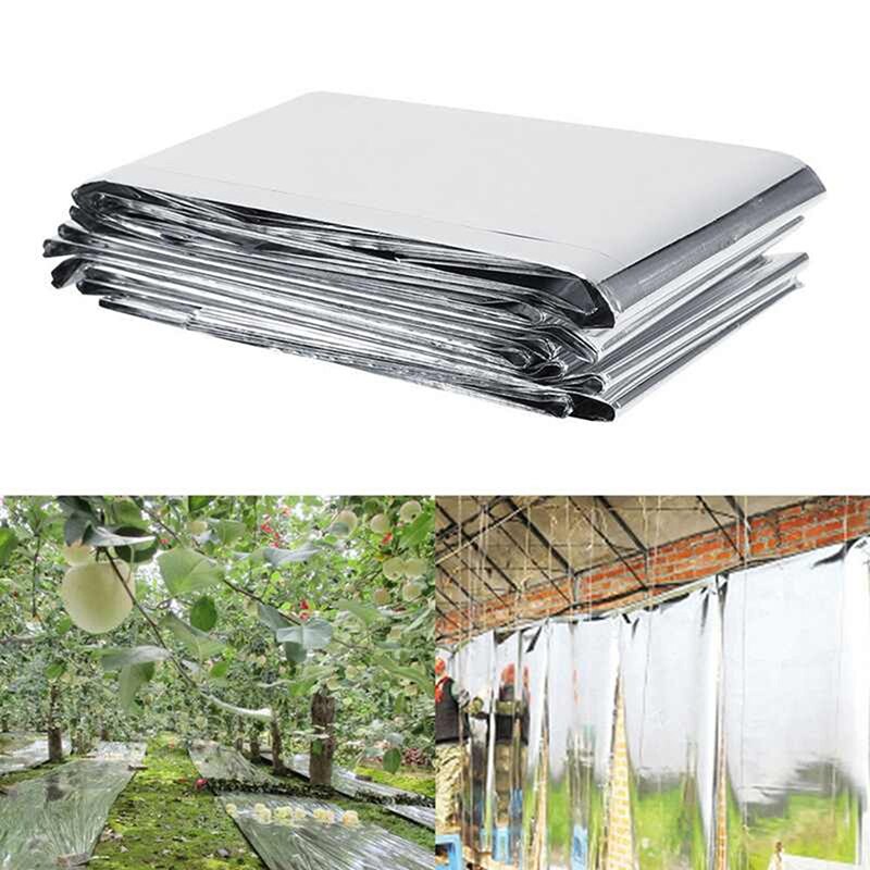 Película reflectante plateada para plantas, cubierta para invernadero de jardín, hojas de aluminio, accesorios de luz para cultivo de plantas de jardín