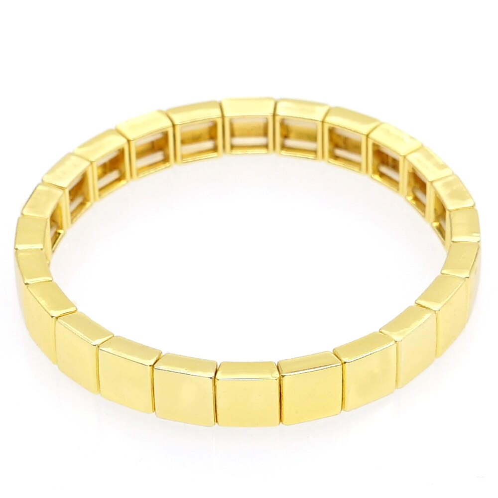 Shinus stretch emaille tegel armbanden armband voor vrouwen sieraden trendy hart sieraden gouden kralen pulsera: Beroof 190163a