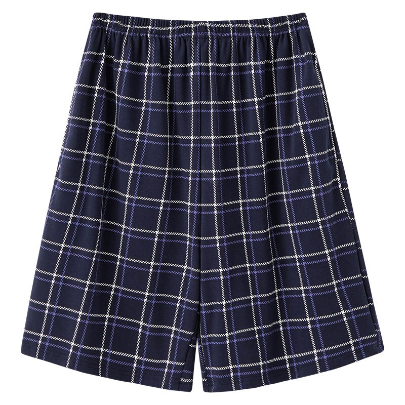 Reine Baumwolle Jungen Männlichen Casual Plaid Hosen Shorts Sport Hosen Pyjamas Schräg Tasche Pyjamas Nachtwäsche Elastische Taille Mann der Marmeladen HDE: HDE-2607 / 4XL