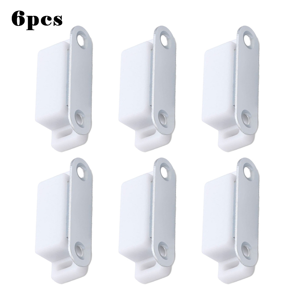 Cierrapuertas magnéticos, sin imán de hierro, pestillos para gabinete, cierre de puerta magnético blanco, 4,5 cm, 6 uds. Ninguno: Níquel