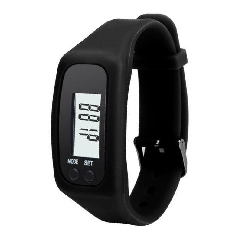 Men's Women's Digital LCD Pedometer Run Step Walking Distance Calorie Counter 12 / 24 hours time display Sport Watch Bracelet: White