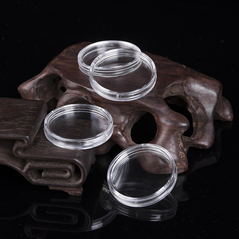 100pcs/ lot 27mm Commemorative Coin Storage Box Round Coin Holder in a Box Storage Organizer Coin Collection Box Container