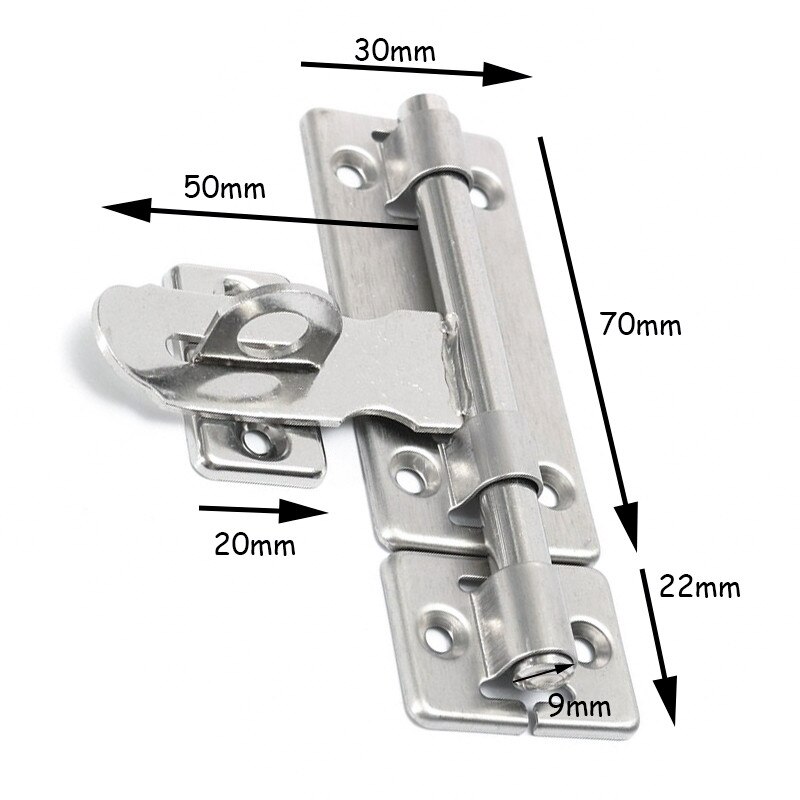 4 Inch Hardware Door Lock Stainless Steel Barrel Bolt Latch Padlock Clasp Set Brushed For Locking Door Window Drawer Cupboard