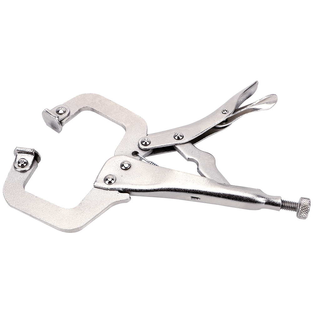 Abrazadera C, Clip de soldadura, almohadilla de acero de aleación para carpintería, agarre de trabajo de madera, tornillo de banco, mandíbula giratoria, pinza, localizador de espiga, herramienta de mano, alicate de fijación: Azul oscuro