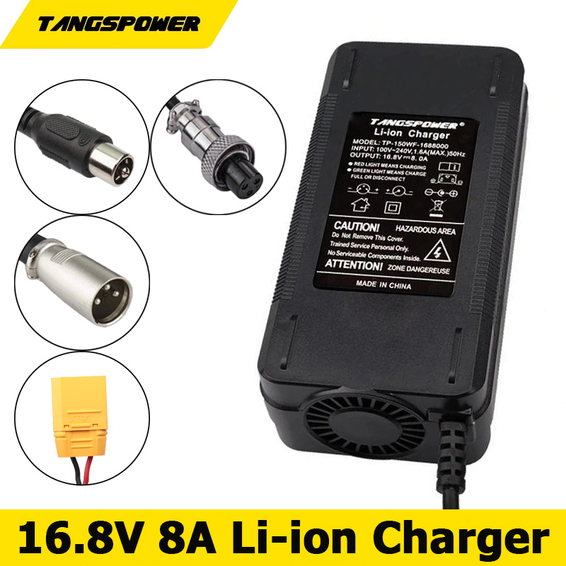 16.8V 8A Lithium Li-ion Battery Charger With RCA/GX16/GX12/3-Pin XLR Plug For Li-ion Battery Pack Charger