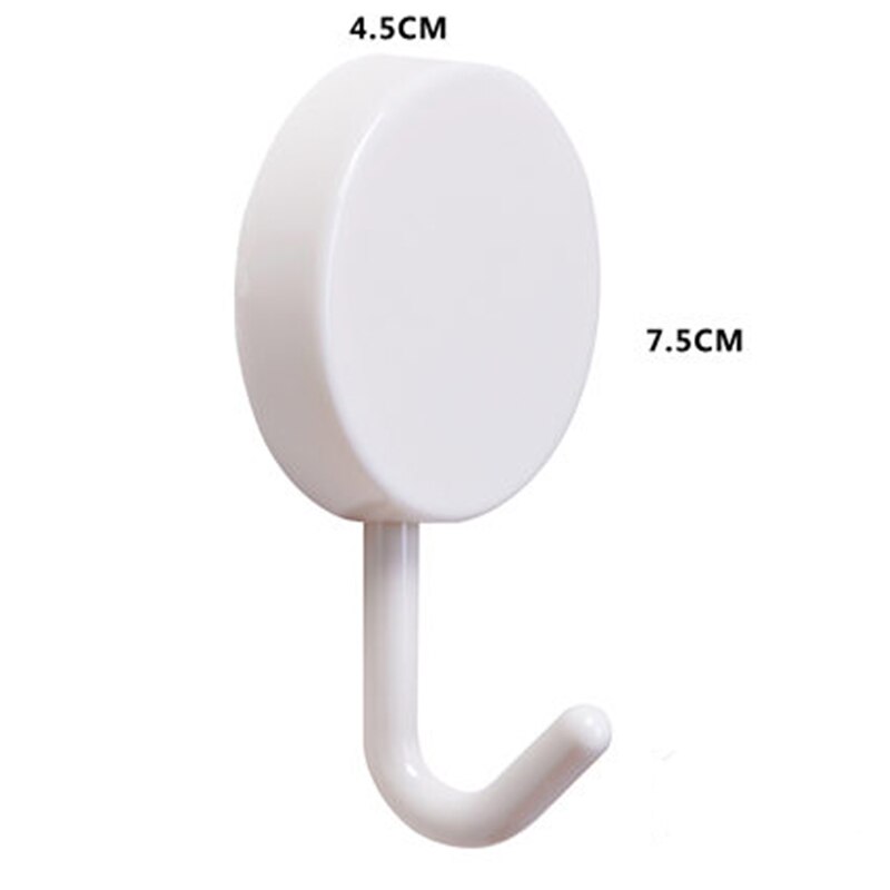 Belle circulaire sans trace réfrigérateur Crochet clé mur Crochet support amovible cuisine crochets décor porte-clés fort adhésif mur Crochet: large white 2pcs