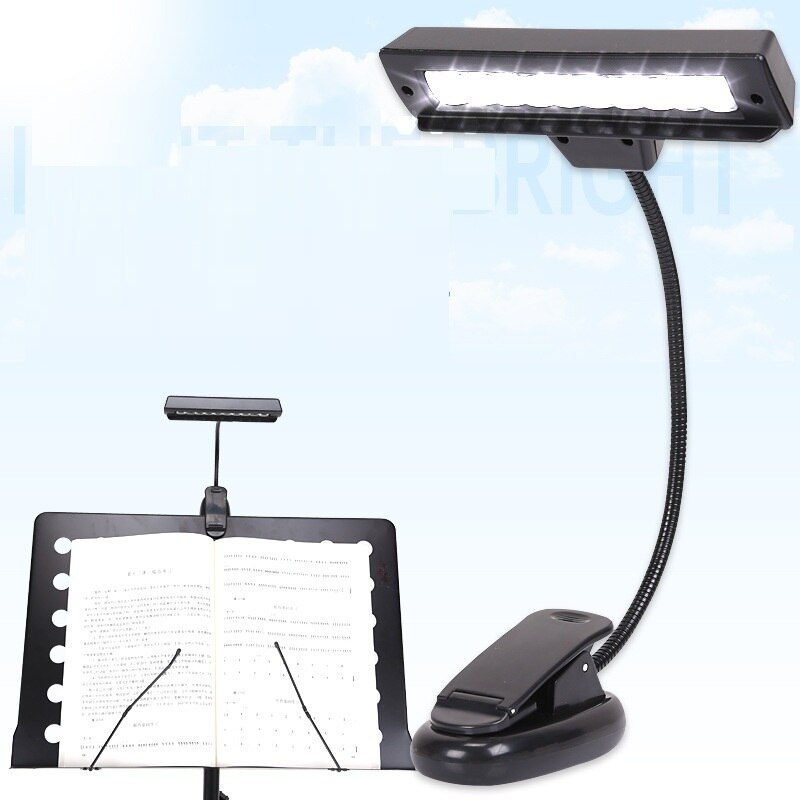 Kindle-Lámpara de luz LED blanca para lectura, soporte de partituras, ideal para decoración de escenario, incluye Cable USB, 10 LED
