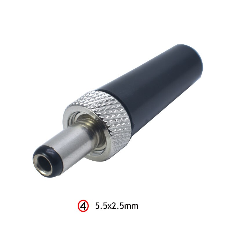 1 pz spina di alimentazione cc 5.5*2.1MM 5.5*2.5MM 5.5x2.1 5.5x2.5 spina di saldatura fai-da-te connettore adattatore Jack spina di ricarica porta di alimentazione con dado: no.4 5.5x2.5mm