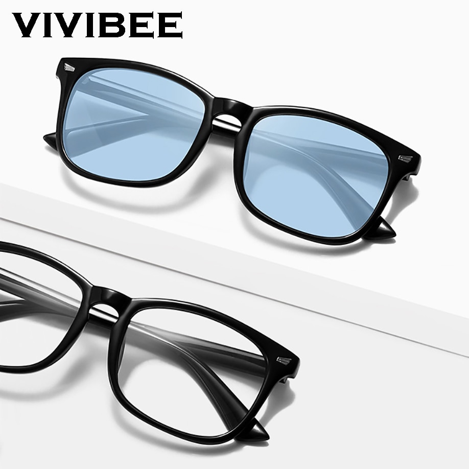 Classic Photochromic Blue Light Blocking Glasses Men Square Color Changing Anti Blue Ray Computer Chameleon Eyeglasses