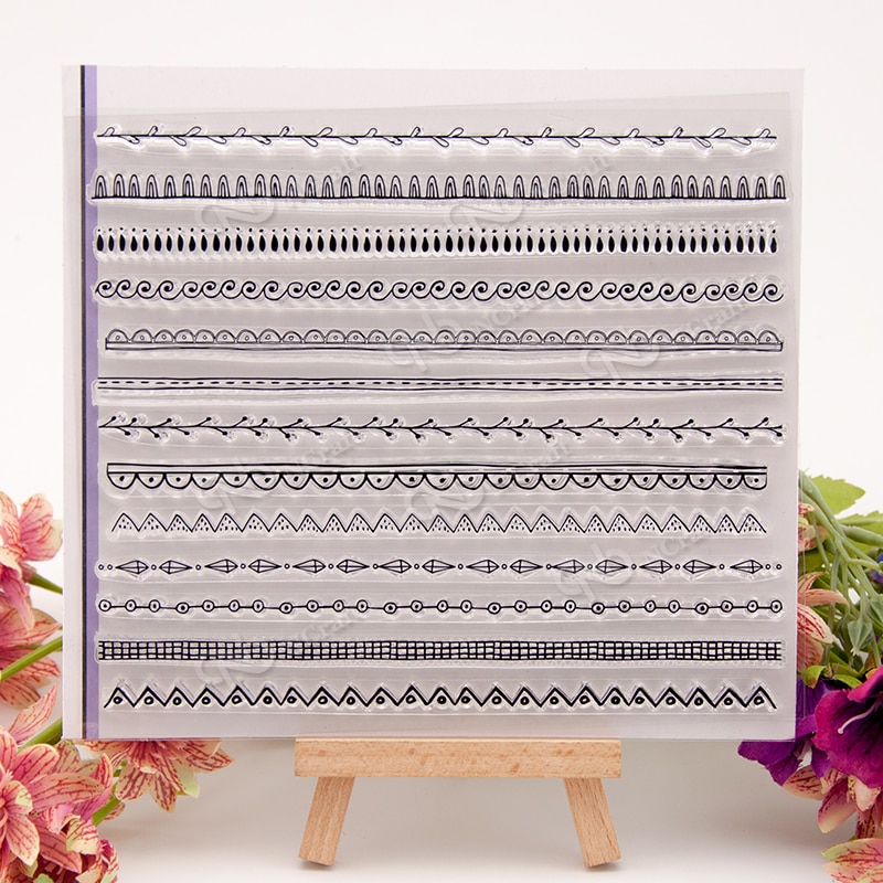 Line stamp Clear Stamp for Scrapbooking Transparent Silicone Rubber DIY Photo Album Decor A115