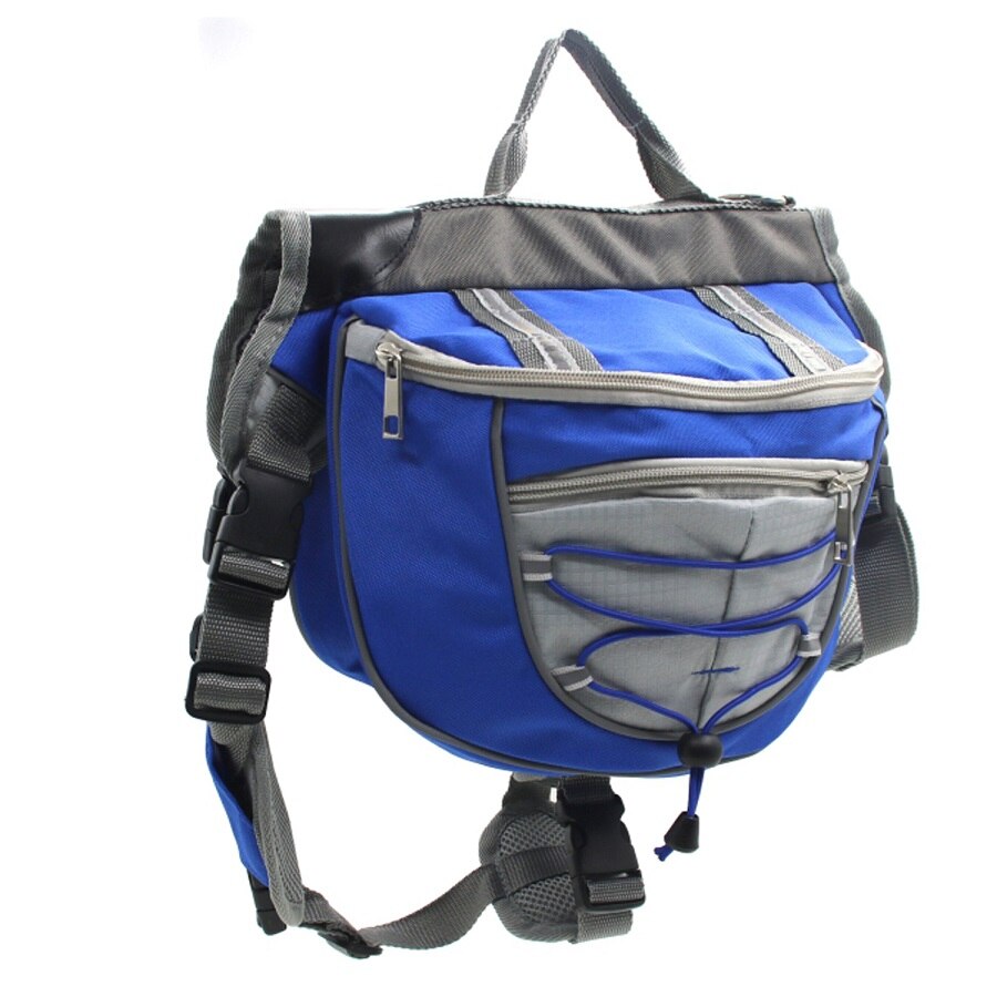 Hond Rugzak Waterdichte Verstelbare Nylon Huisdier Rugzak Hond Zadeltas Voor Grote Hond Wandelen Reizen Huisdier Accessoires S/ m/L: blue / S