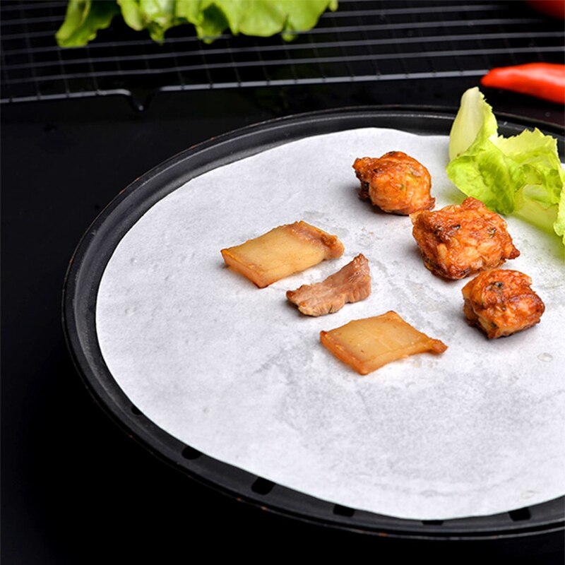 100 stk non-stick rundt bakepapir 6/8/10 tommers diameter, bakepapirforinger for runde kakeformer sirkulært brødpapir