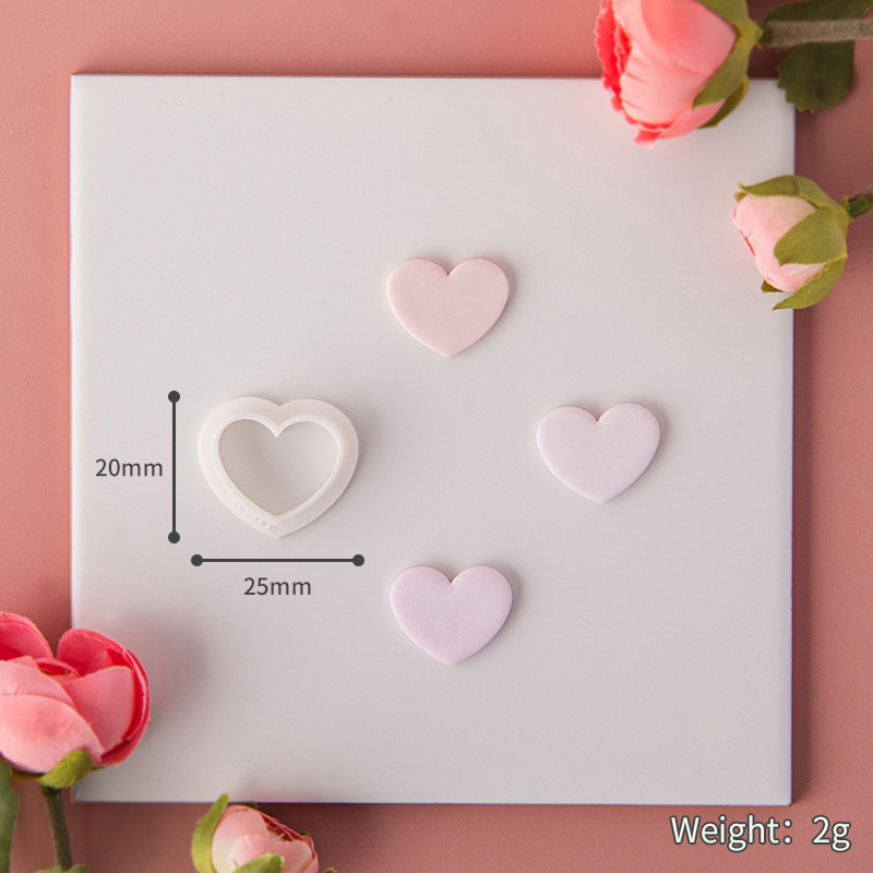 Serie del Día de San Valentín, moldes de corte de arcilla polimérica, cortadores con forma de corazón de amor para pendientes DIY, fabricación de decoración de joyería: Granate
