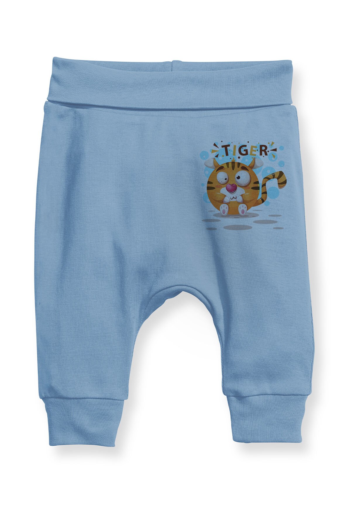 Angemiel Baby Sitzen Tiger Baby Junge Pluderhosen Pantalon Blau