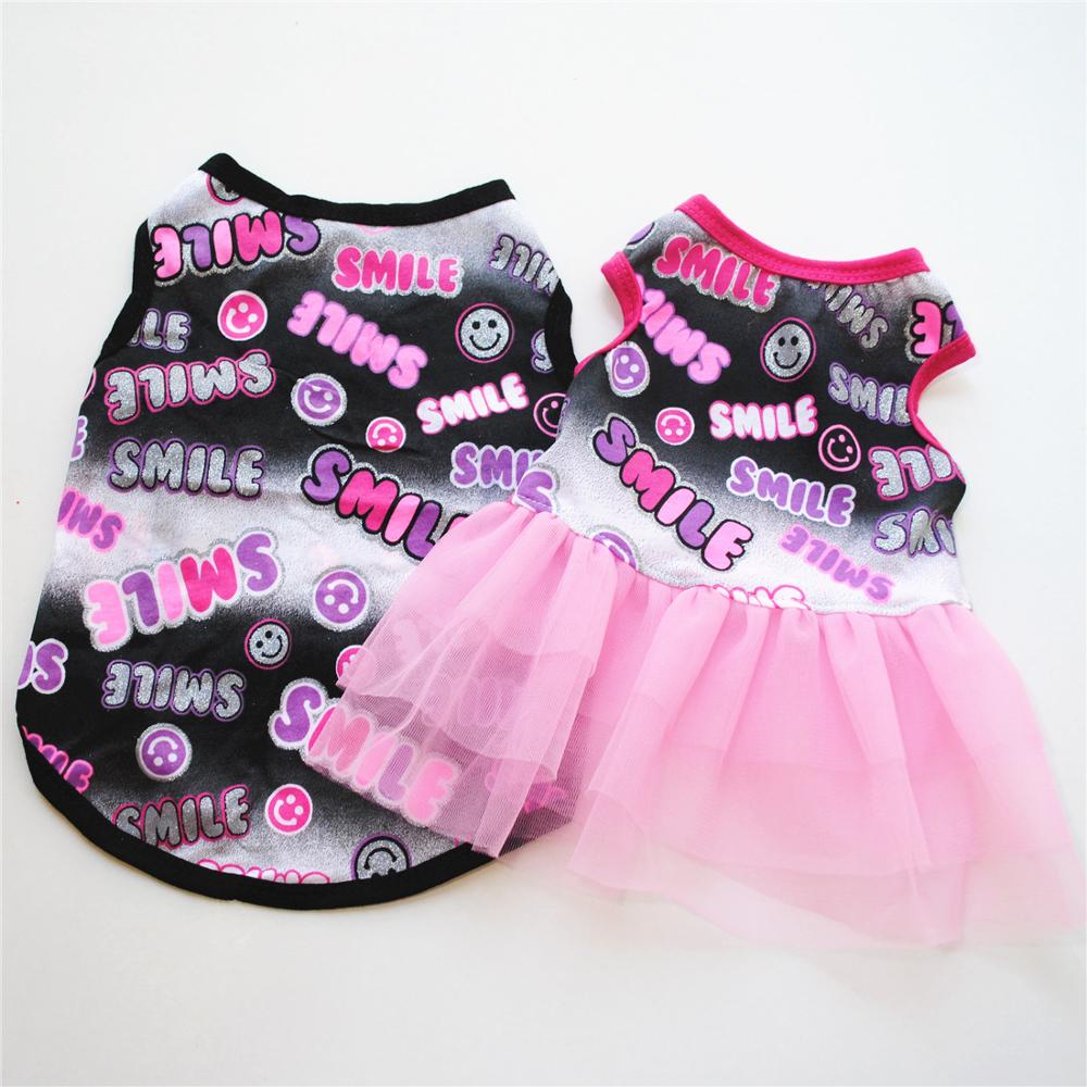 Ropa para perros y mascotas vestido de verano para parejas, ropa para perros pequeños, falda transpirable, chaleco para mascotas Chihuahua Yorkie