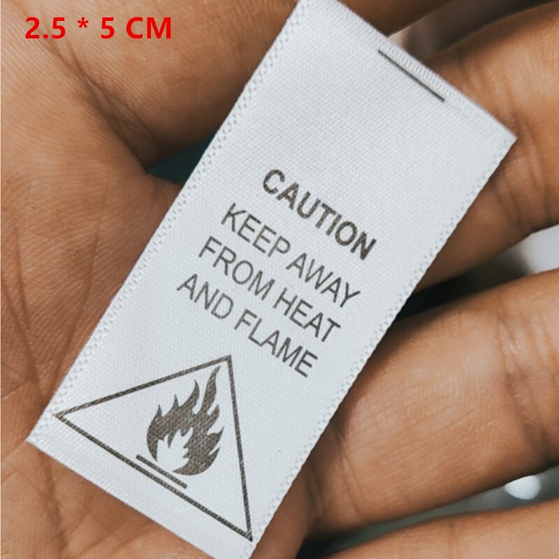 100PCS In stock Satin ribbon washing tag White care label Cotton/Polyester/Elastane writings: 05