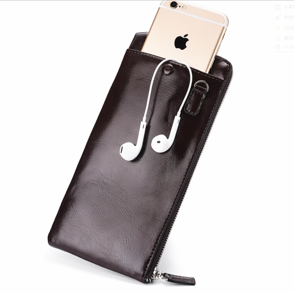 men's Long Wallet Korean youth zipper men's mobile phone bag Ultra Thin Wallet Mobile phone card bag