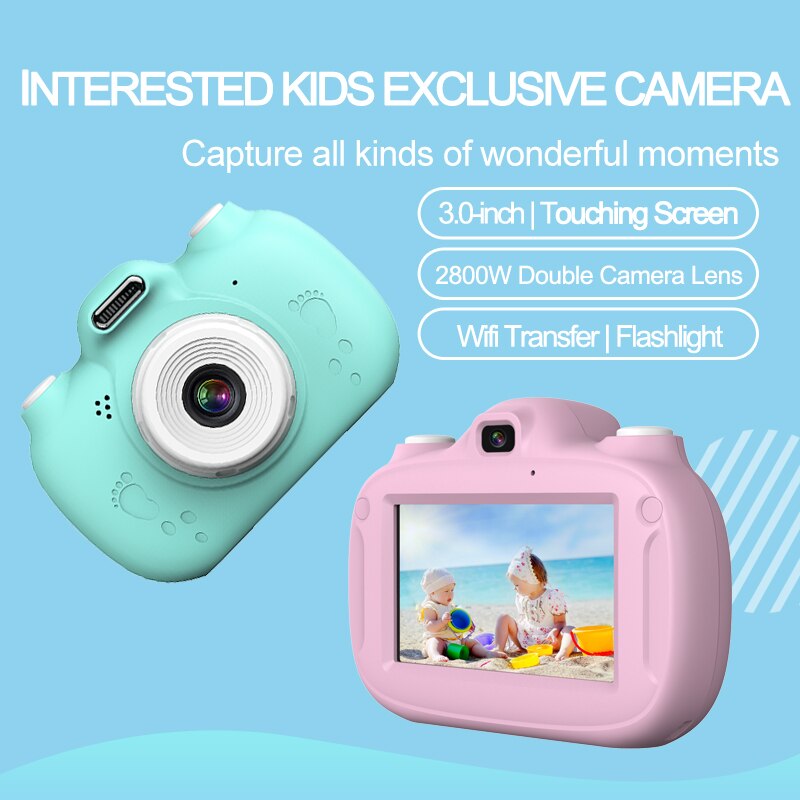 anti-caduta del fumetto I Bambini Fotocamera Digitale HD 1080P video telecamera Giocattoli Schermo IPS Da 3.0 Pollici per I Bambini Del bambino regali Portatile con WIFI