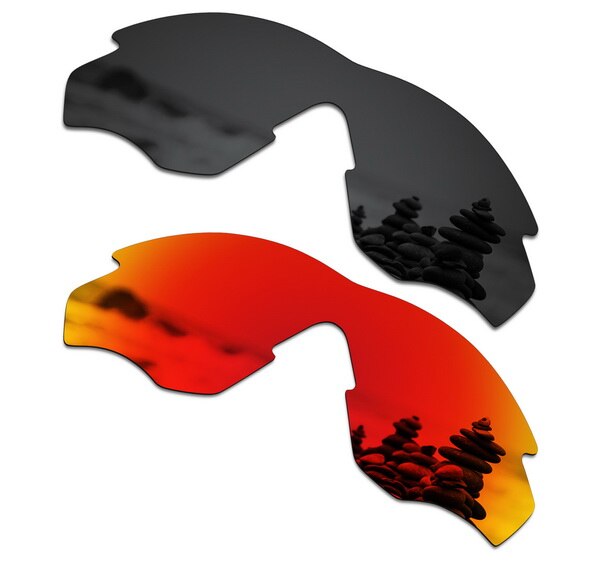 SmartVLT 2 Stuks Gepolariseerde Zonnebril Vervanging Lenzen voor Oakley M2 Stealth Zwart en Fire Red: Default Title