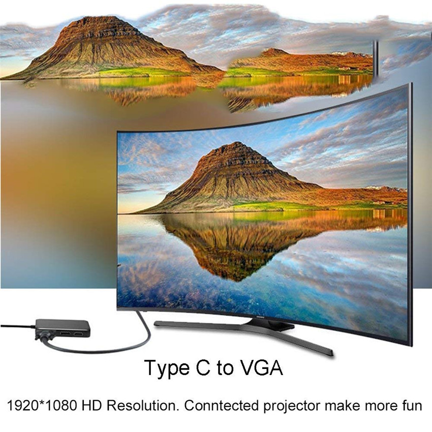 Tipo C HUB de USB tipo C a HDMI 4K VGA DP DVI convertidor USB C a DisplayPort 4K 60HZ VGA DVI adaptador para Macbook Dell Thunderbolt Dock