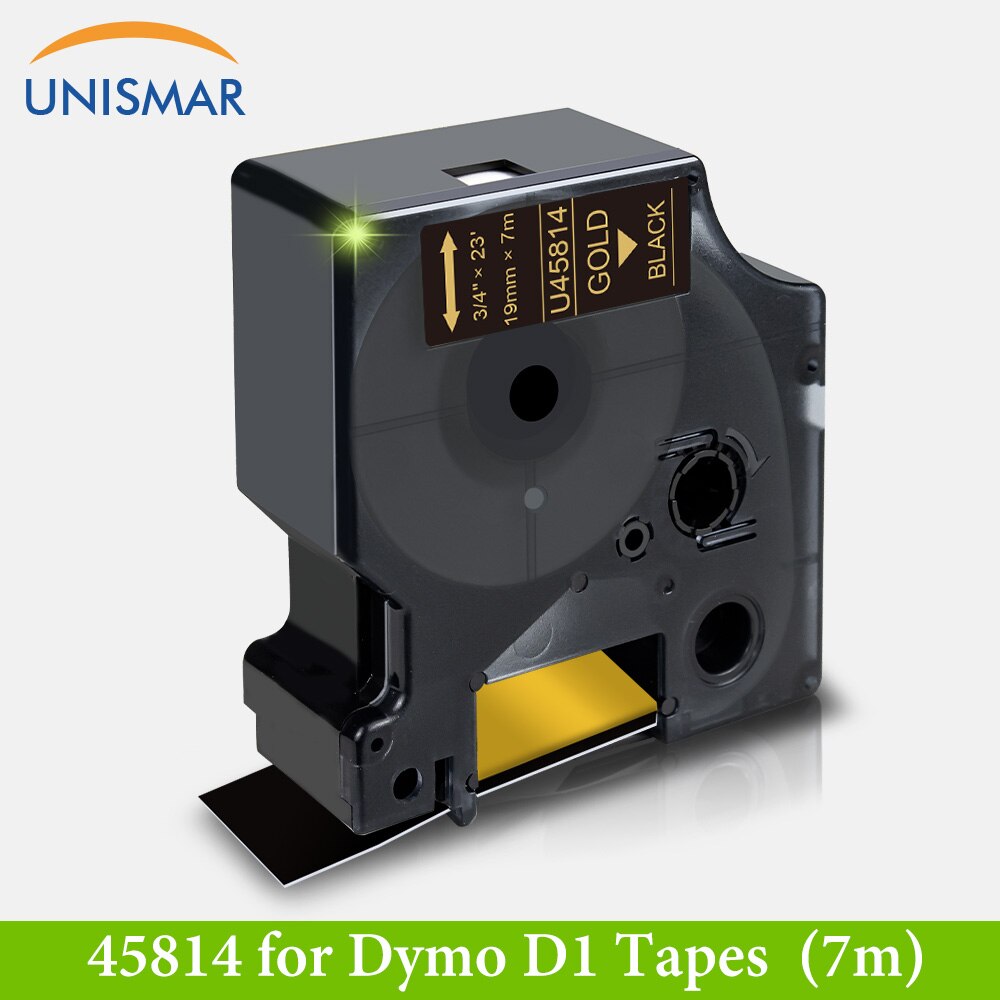 Black on White 45803 19mm Label Tape for DYMO D1 Ribbon Sticker for LabelManager 360D 420P PnP Wireless Rhino 5200 4200 Printer: Gold on Black