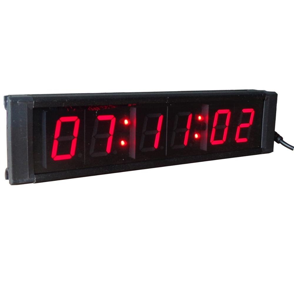 1'' 6Digits LED Countdown Clock For Public Speaking Speech Meeting Count Down/Up in Hours Minutes Seconds: Default Title