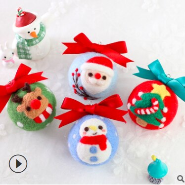 Key chain wool needlepoint kit wool felt needle felting decoration craft needlecraft DIY handmade