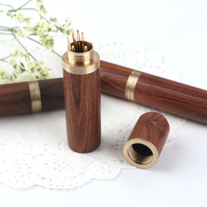 12/24Pcs Blind Needle Elderly Needle-side Hole Hand Household Sewing Needless Threading Apparel Sewing With Wooden Needle Case