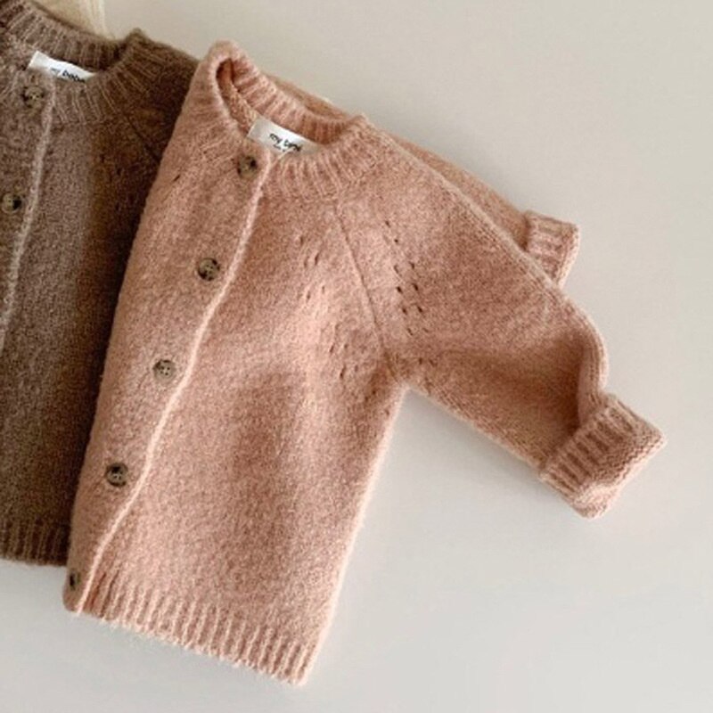 Herfst Baby Jongens Meisjes Jas Baby Trui Peuter Knit Vesten Pasgeboren Gebreide Lange Mouwen Katoenen Baby Jas Tops: pink / 24M 100