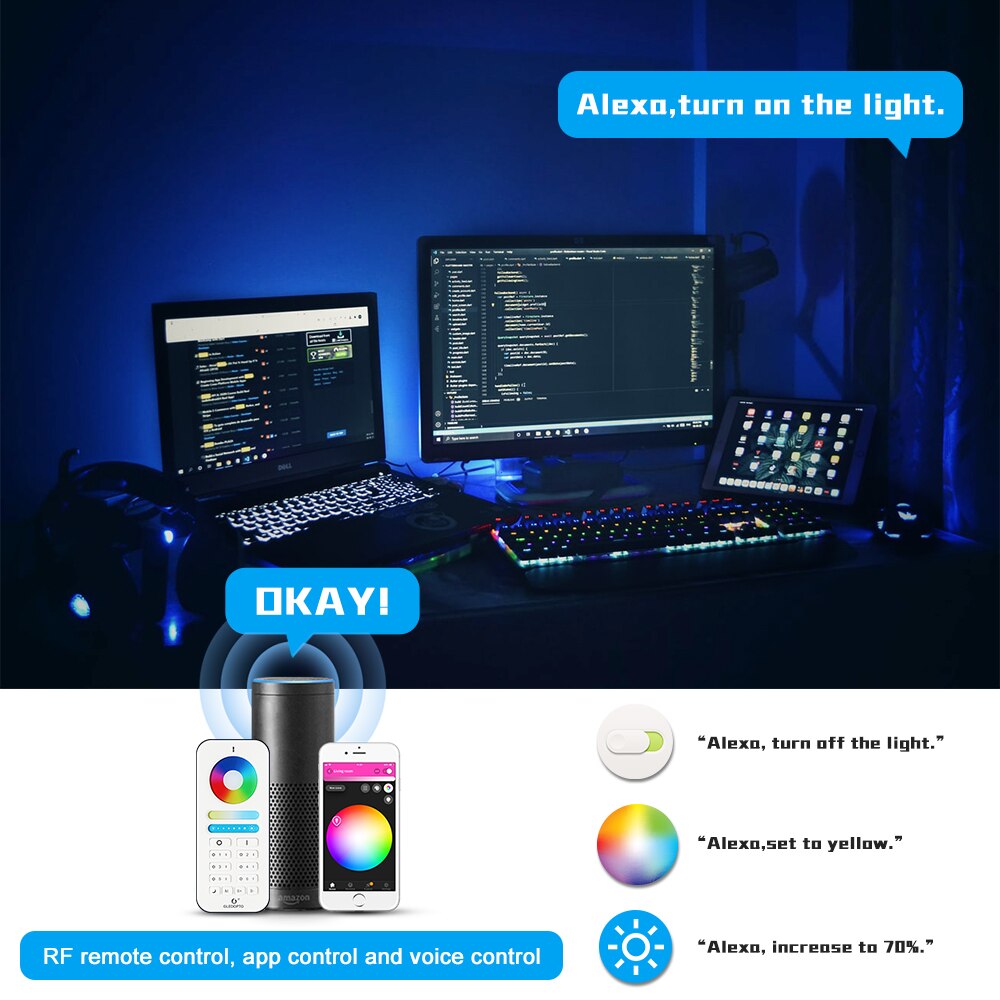 GLEDOPTO ZigBee 3.0 Smart LED Controller PRO RGBW RGB+CCT Dimmer Controller Voice Control work Alexa Google Home SmartThing H*UE