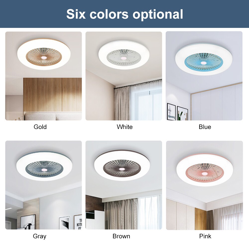 Ceiling Fan with Lighting 180V-265V LED Light with APP Mobile Phone Control Support Bluetooth Connection for Bedroom Living Room