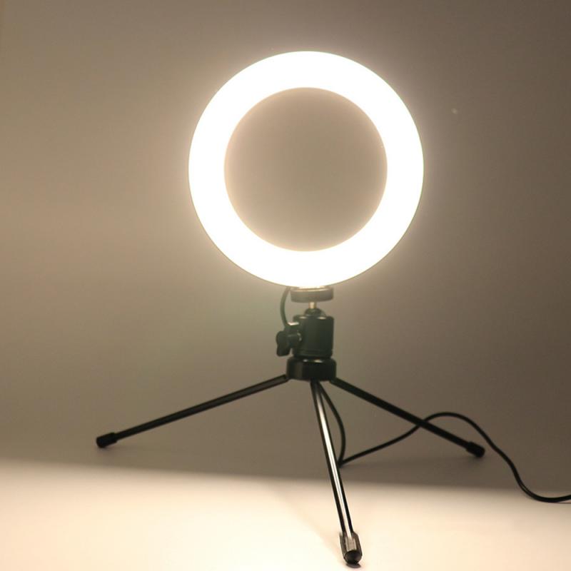 Fotografie LED Selfie Ring Licht 16/20CM Dimmbare Kamera Telefon Ring Lampe 6 zoll Mit Tisch Stative Für machen-hoch Video Live Studio