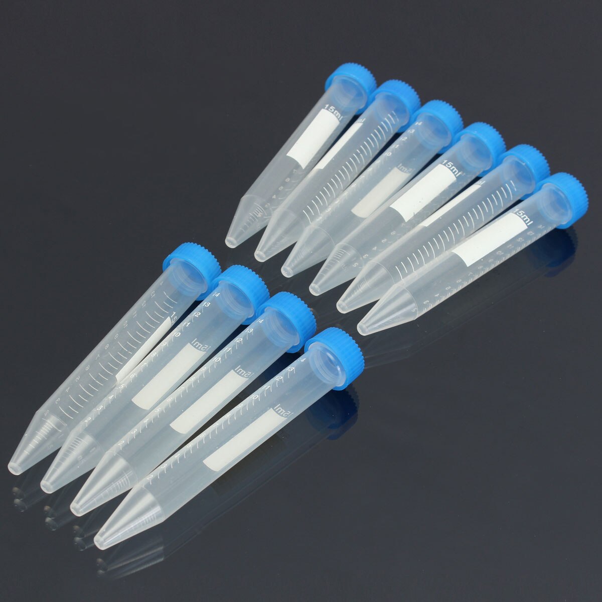 10 pcs 15 ml Plastic Centrifuge Reageerbuis Met Schroefdop Flacon Container Self Staande Pipet Laboratorium Supply