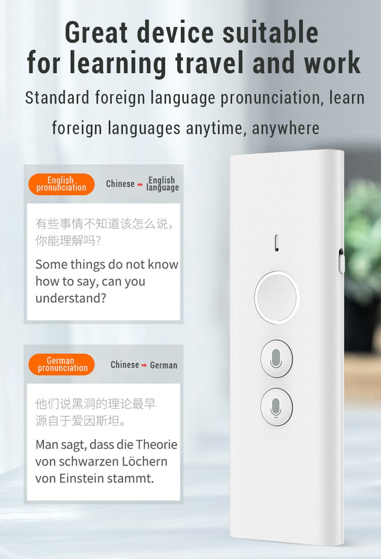 Tourism Smart Instant Voice Translator Pen Real-time 40 language Translator WiFi Portuguese Learners Dictionary Translation Pens