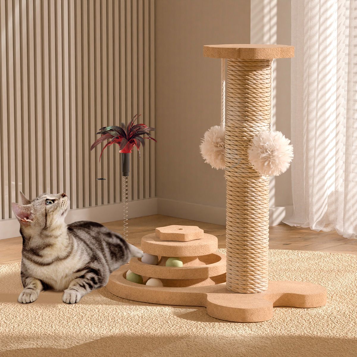 Toy Wear-Resistant Universal Scratching Board Vertical Grinding Claw Column Integrated Multi-Layer