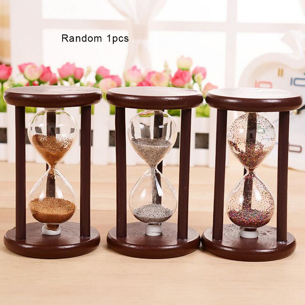 1pc Sanduhr Holz retro Kreative Praktische Sanduhr Sanduhr Dekoration Sand Uhr Timer für Büro: Default Title