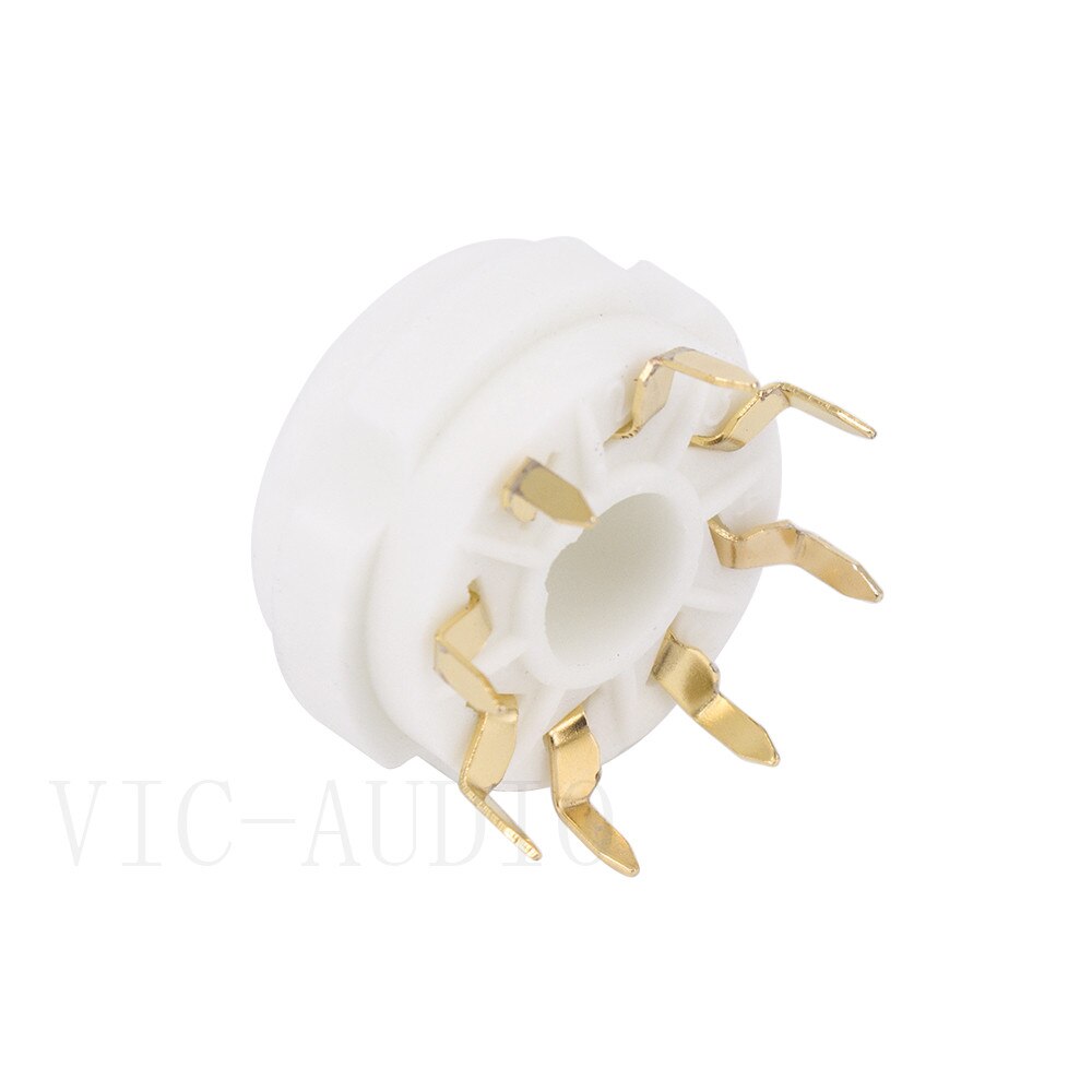 10PCS Ceramic K8A 8Pin Vacuum Tube Socket PCB Mount Gold Octal Valve Base For KT88 EL34 6SN7 6SL7 6CA7 EL34 GZ34 Vacuum Tube Amp
