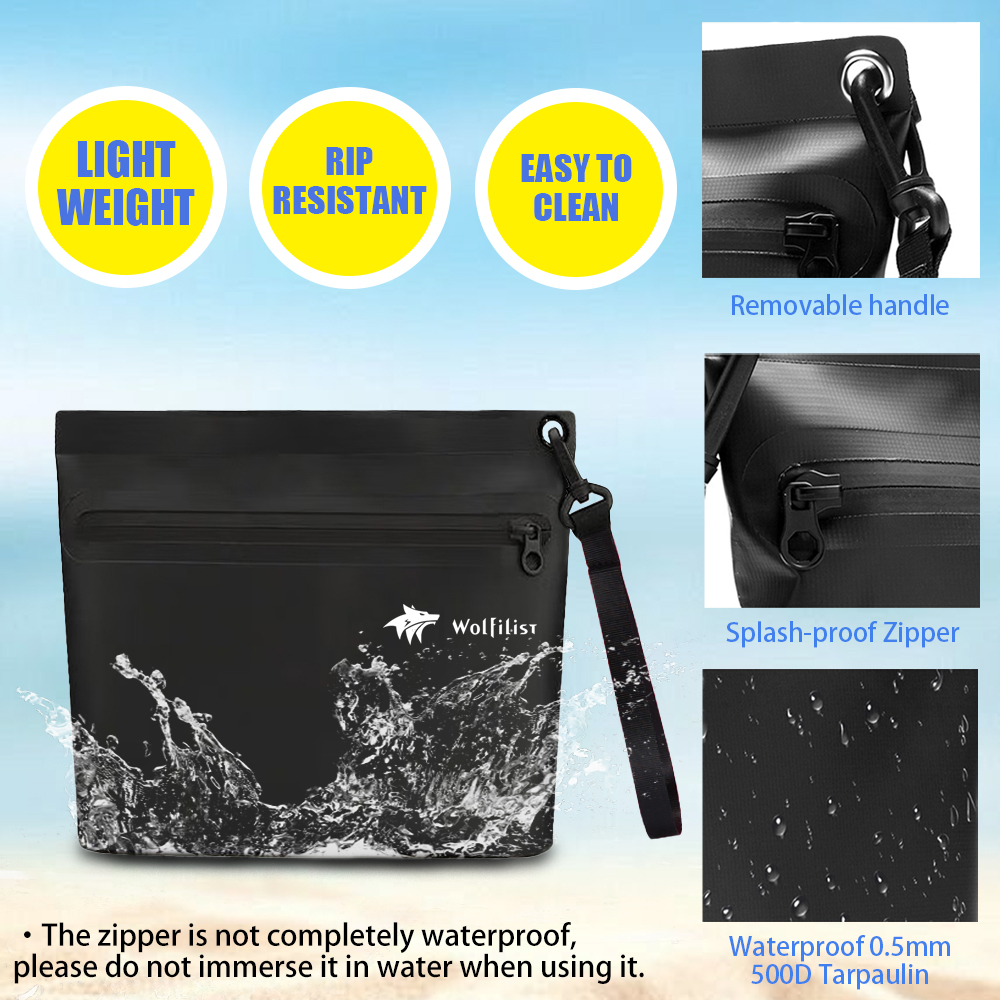 Wasserdichte tragetaschen, multifunktionale pvc-draussen-handtaschen, spritzwassergeschützte, reißfeste und leicht zu reinigende trockenbeutel