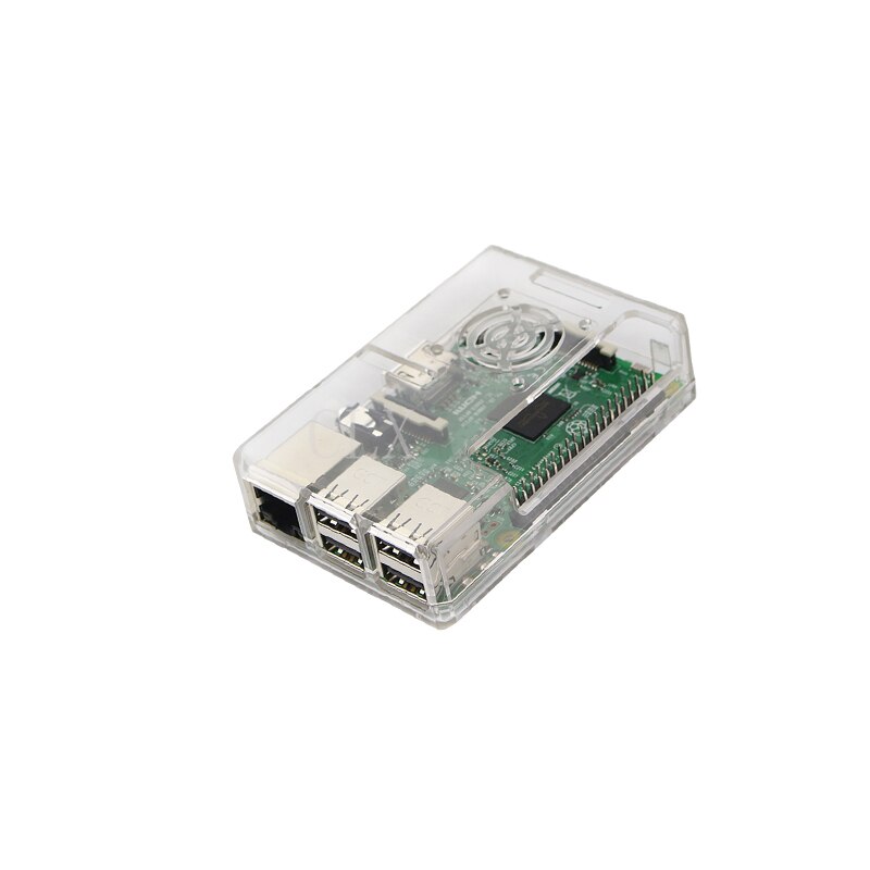 Carcasa Raspberry Pi 3 ABS transparente/rojo/azul, carcasa + CPU, ventilador de refrigeración, compatible con Raspberry Pi 3, modelo B +
