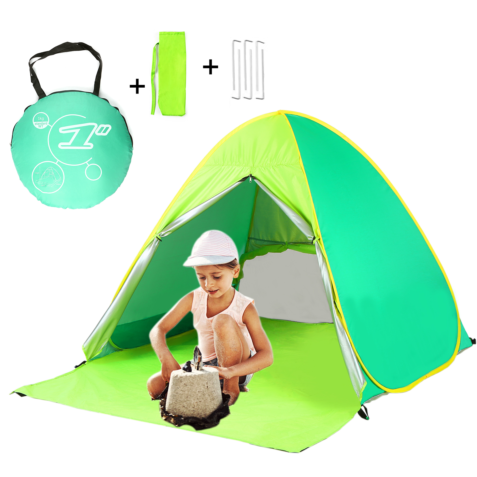 Pop Up Strand Tent Draagbare Instant Anti Uv Zon Onderdak Tent Cabana Strand Schaduw Outdoor Camping Tent