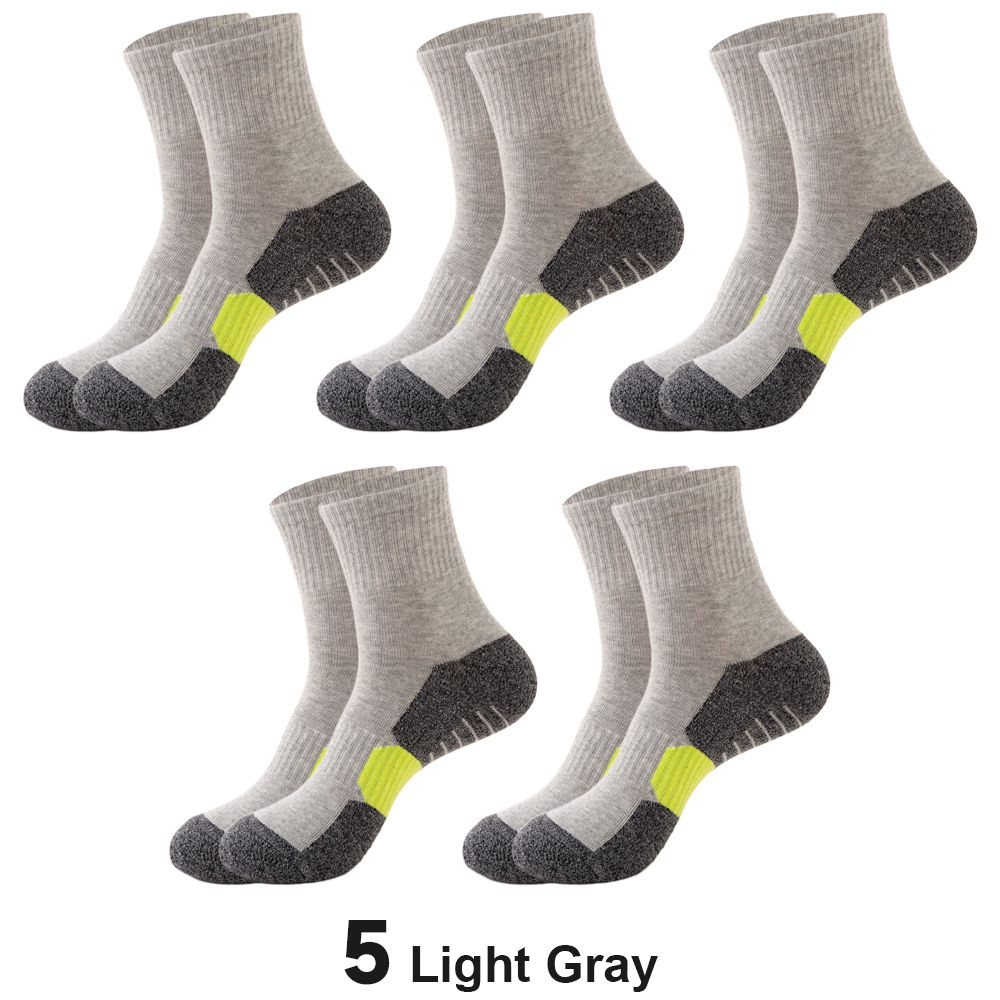 5 Pair Winter Men Socks Cotton Black Leisure Business Long Socks Walking Running Hiking Thermal Socks For Male Plus Size 38-48: Red blue