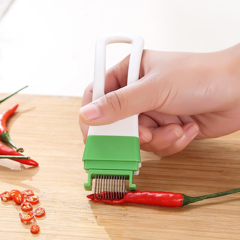 Scallion-triturador de cebolla y verduras, herramientas de cocina, rebanadas, accesorios de cocina, herramienta para triturar cuchillos