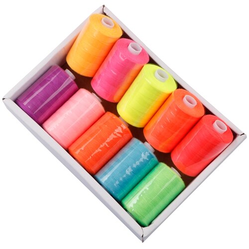 10 Spools/Set,402 Multi Colors Polyester Thread 1000 Yard Coil For DIY Quilting,Needlework&amp;Household Sewing Machine: FR001-A