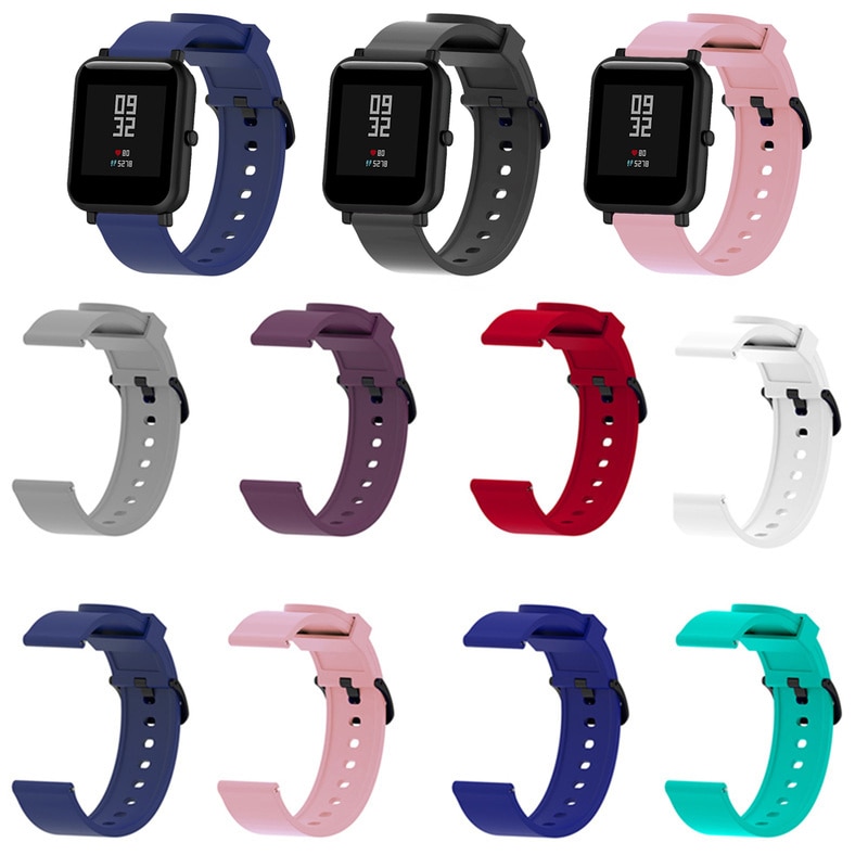 9 kleuren Siliconen band voor Amazfit Bip Vervangen voor Xiaomi Huami Amazfit Band Armband voor Huami Amazfit Bip Bit Pols band 20mm